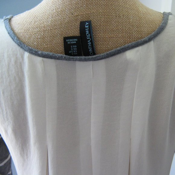 Grey and cream striped Cynthia Rowley top - Picture 3 of 4